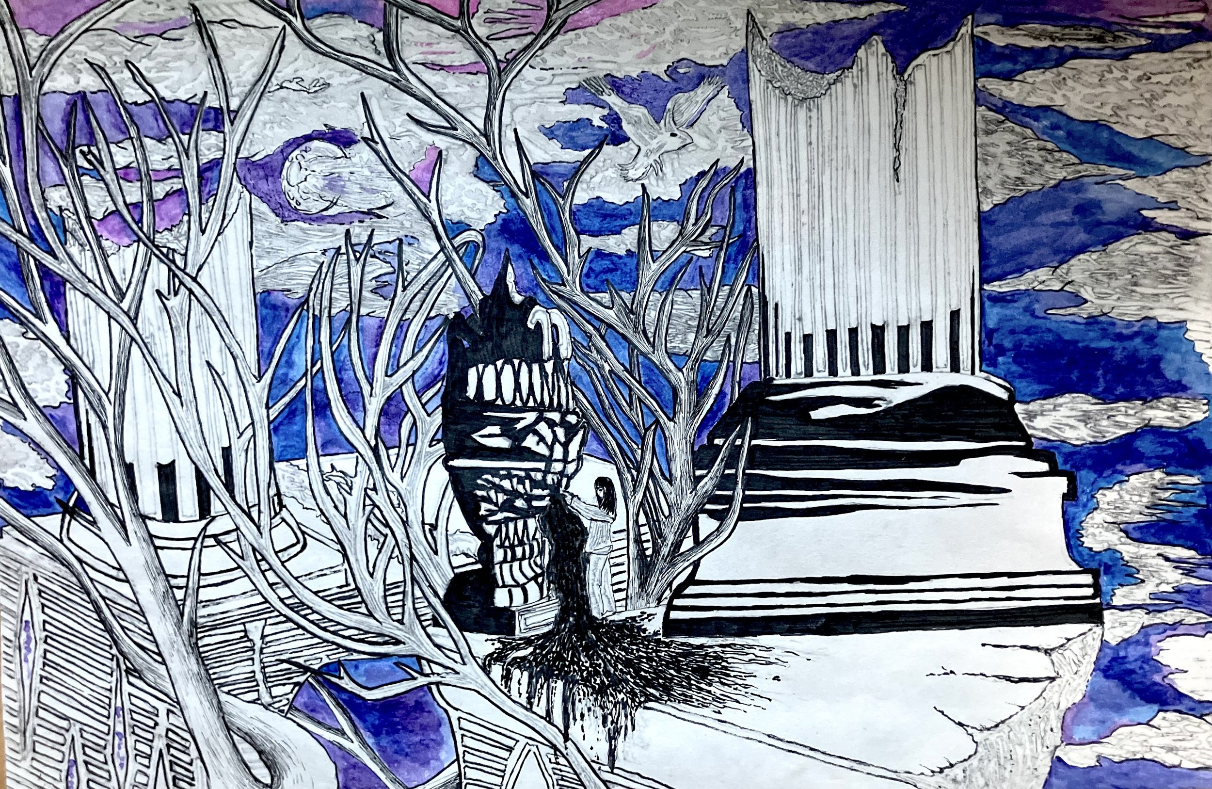 touch, 11x16in, relief monotype, 2025