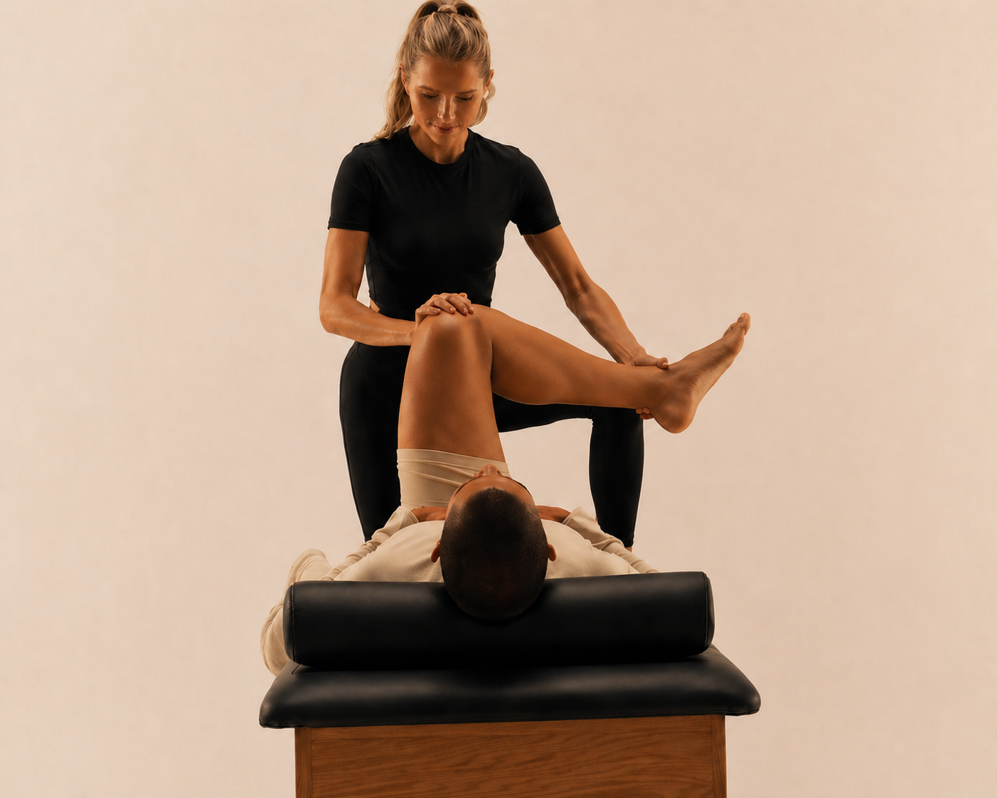Optimize your physical longevity with professional lower body recovery. This assisted hip mobility stretch targets tight glutes and hip flexors, promoting improved joint range of motion, lower back relief, and enhanced athletic performance.