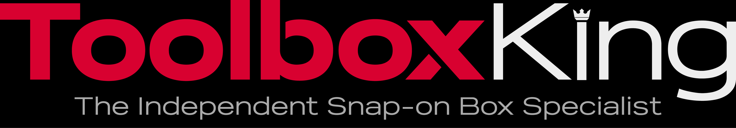 Logo for Toolbox King with the tagline "The Independent Snap-on Box Specialist"