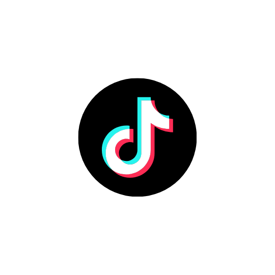 Logotipo da TikTok com fundo preto.