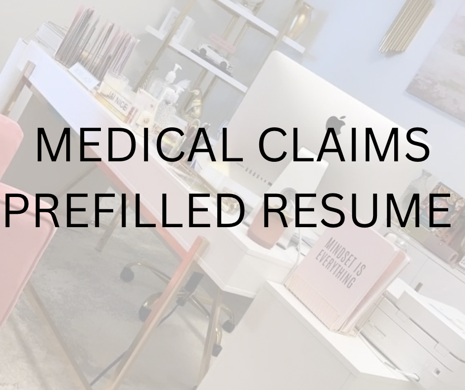 Medical Claims Prefilled Resume