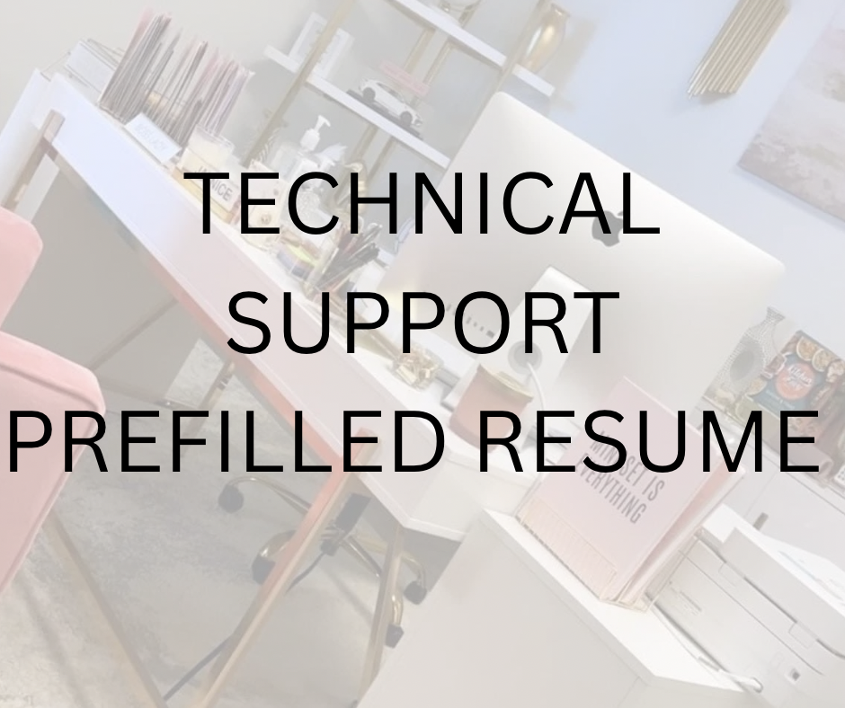 Technical Support Prefilled Resume