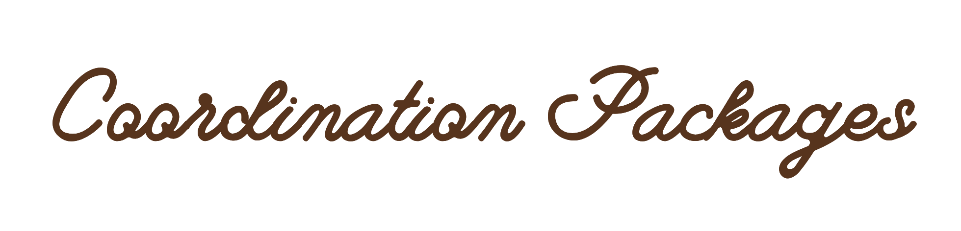 Text reading 'Coordination Packages' in brown cursive.