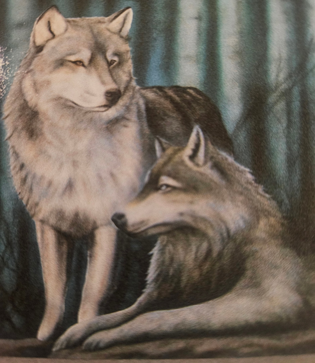 Custom Wolf Airbrush Painting