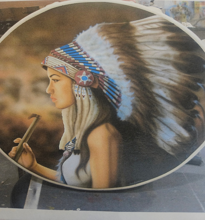 Custom Native American Airbrush Portrait Art | Hand-Painted Original