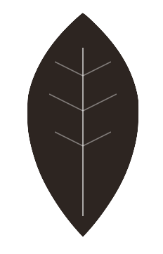 A simple, minimalist illustration of a brown leaf with light-colored veins.