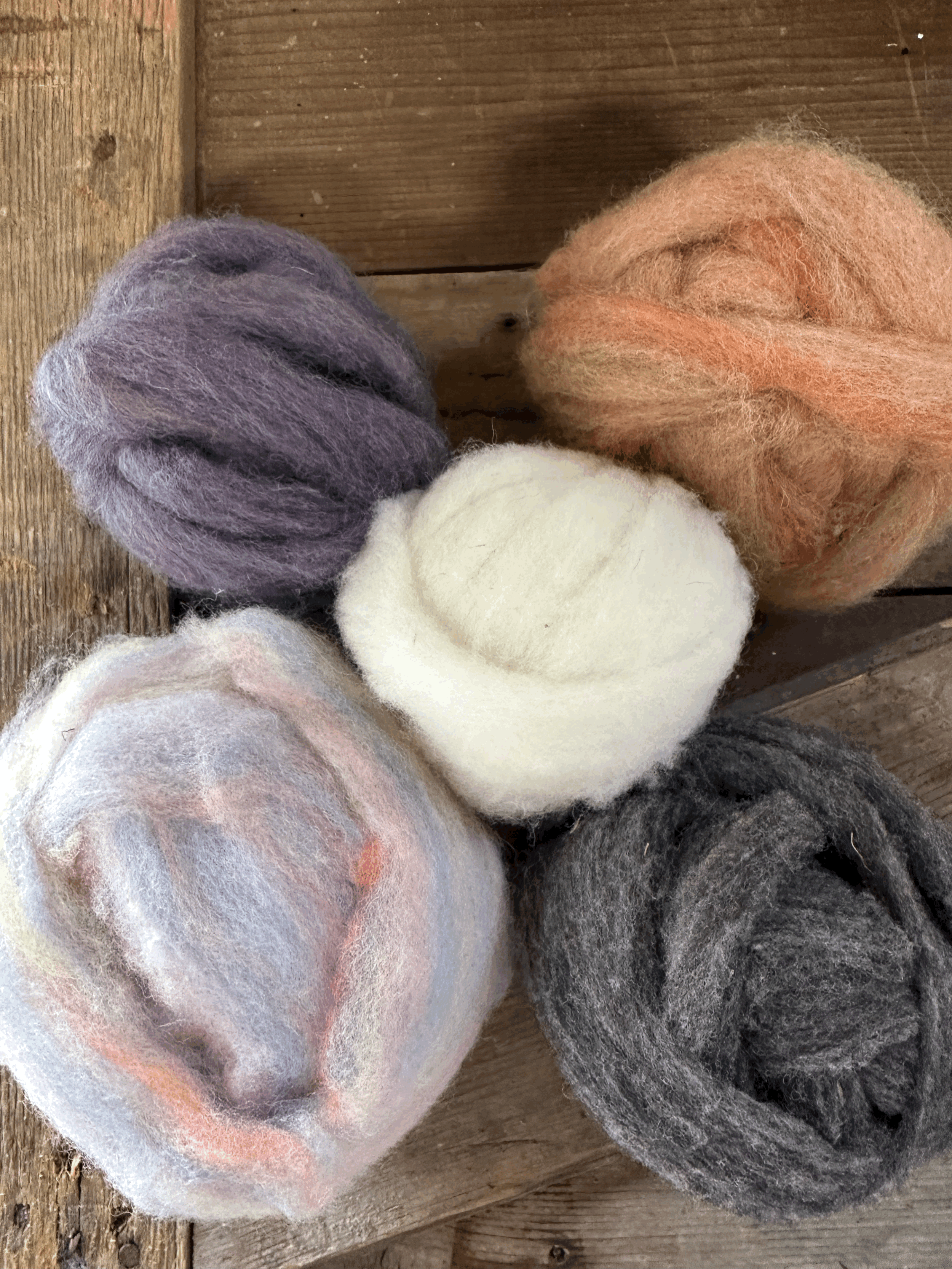 Locally Grown Roving BUNDLE #3 - Mill Blend