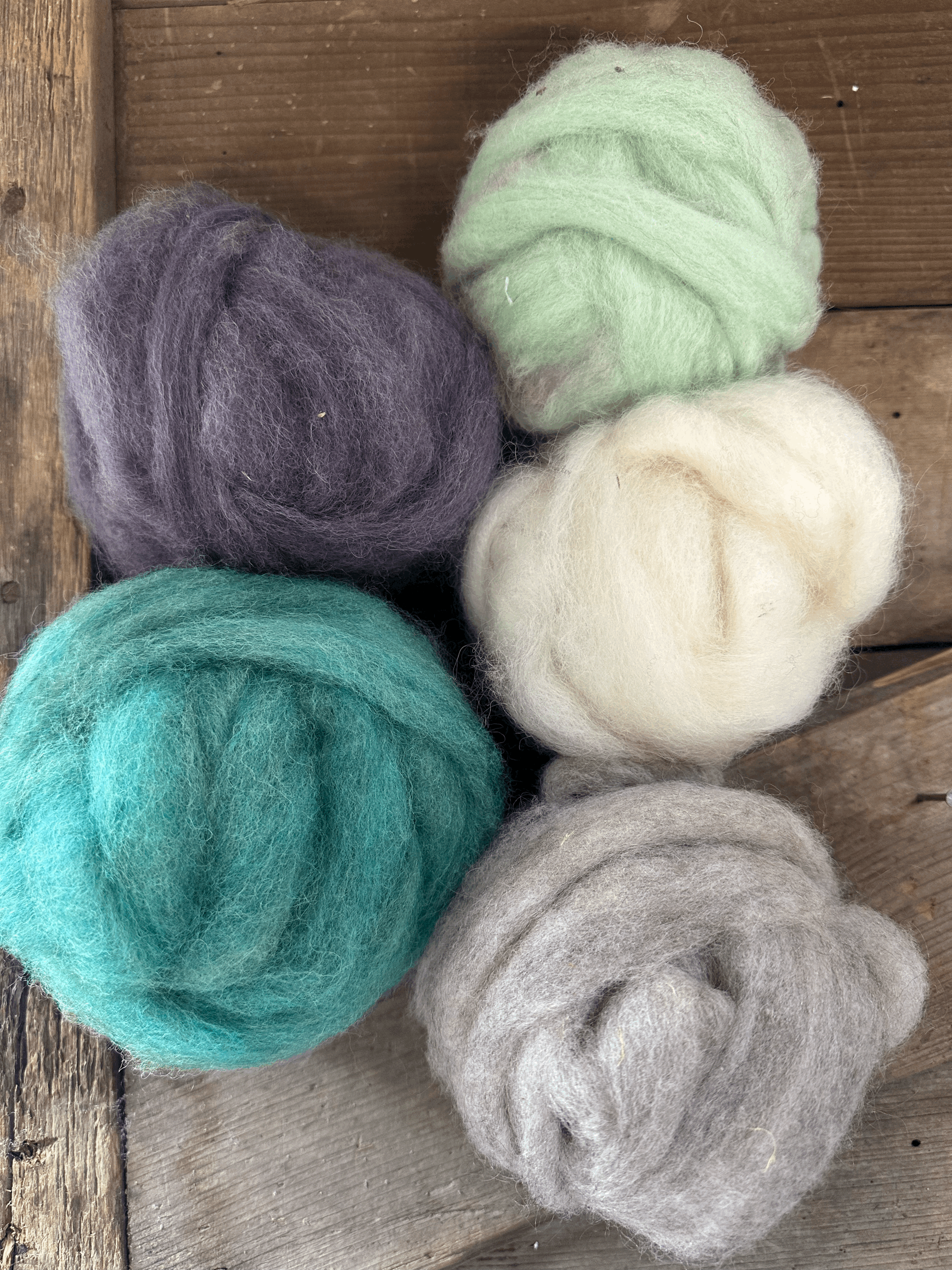Locally Grown Roving BUNDLE #2 - Mill Blend