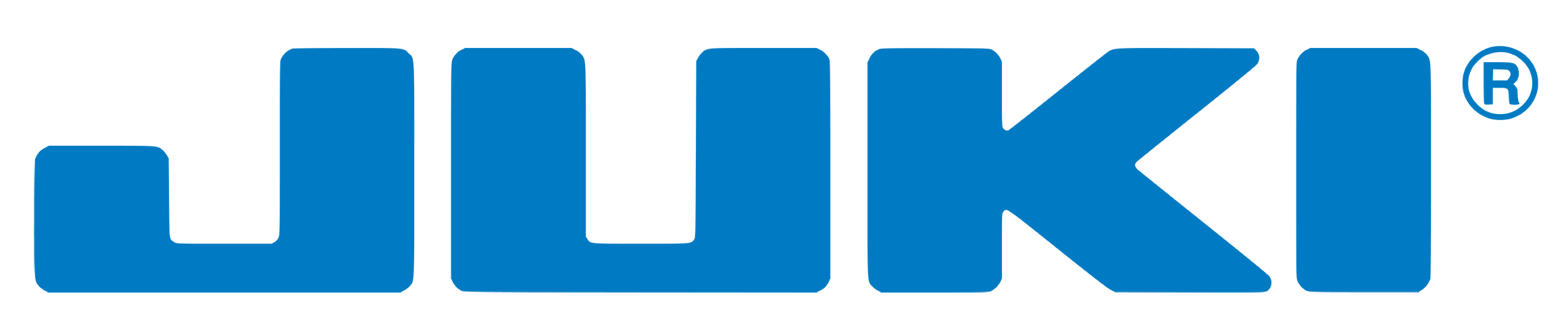 Logo of the Juki company in blue text.