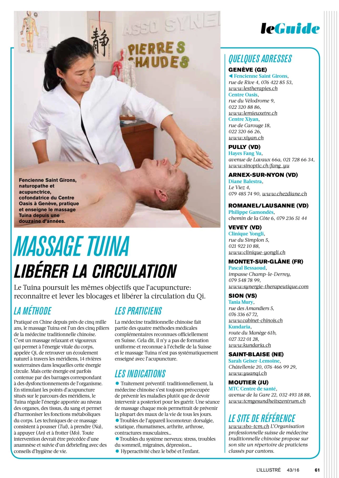 Bienvenue au Cabinet China’s, situé vers Morges, Lausanne et Genève.  Nous proposons des massages chinois, de l’acupuncture, du coaching, de la naturopathie, de l’aromathérapie, du drainage lymphatique, de la réflexologie, iridologie, fleurs de Bach