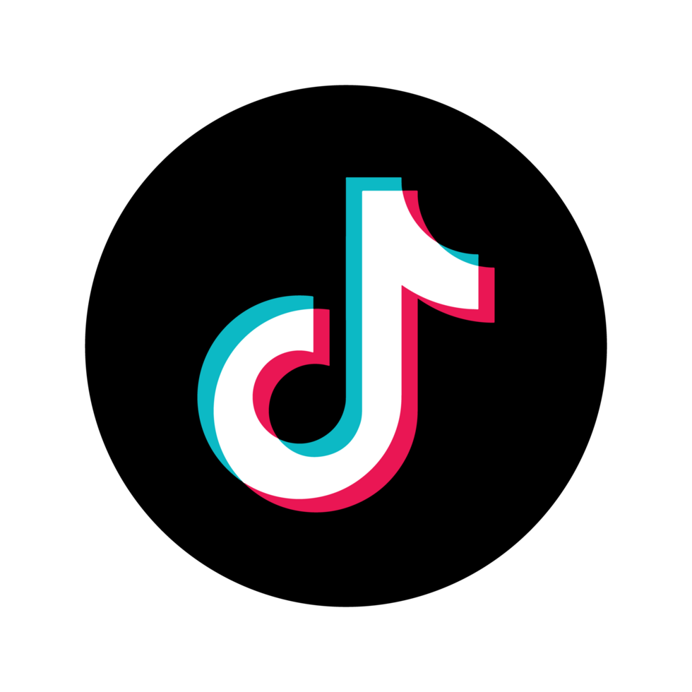 TikTok logo on a black background.