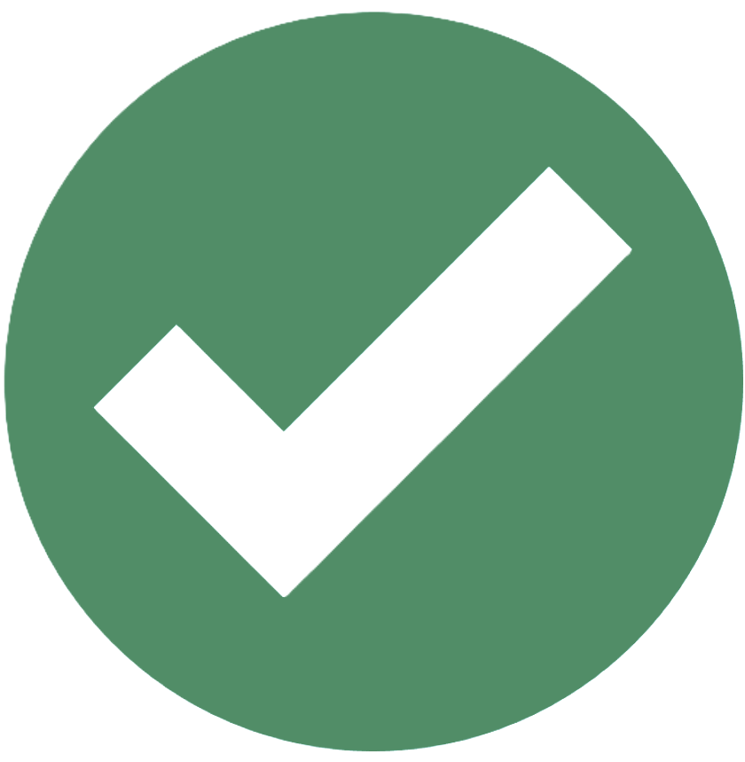 Green circle with a checkmark in the center
