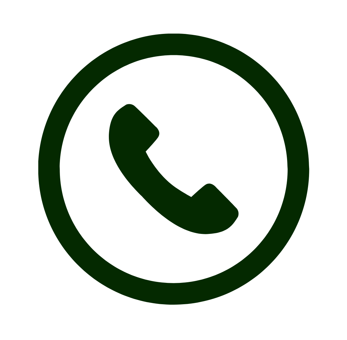 Green phone icon enclosed in a green circle, on a black background.