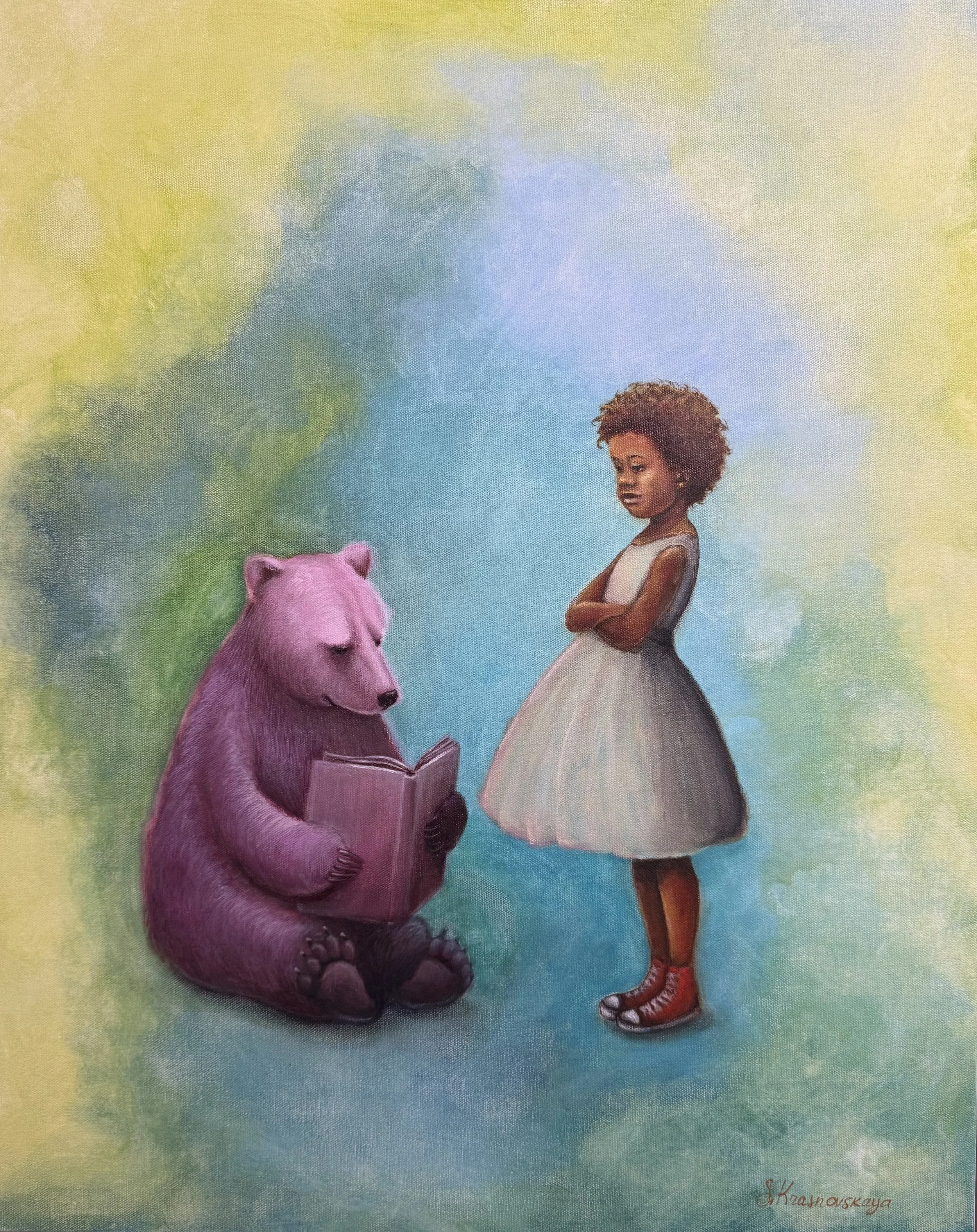 Stories with a Friend - 24 x 30 in - $2,100