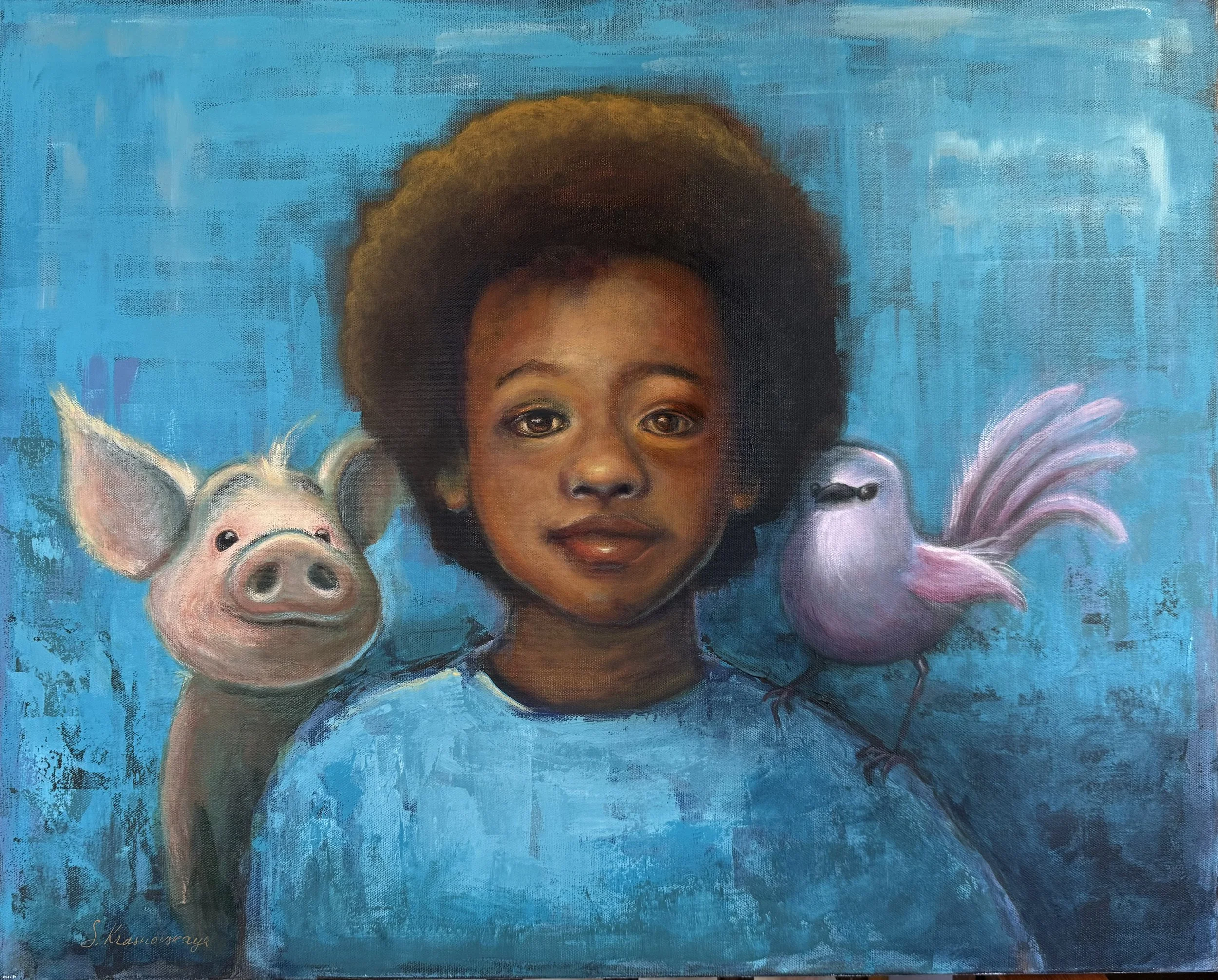 Curious Company - 24 x 30 in - $2,100