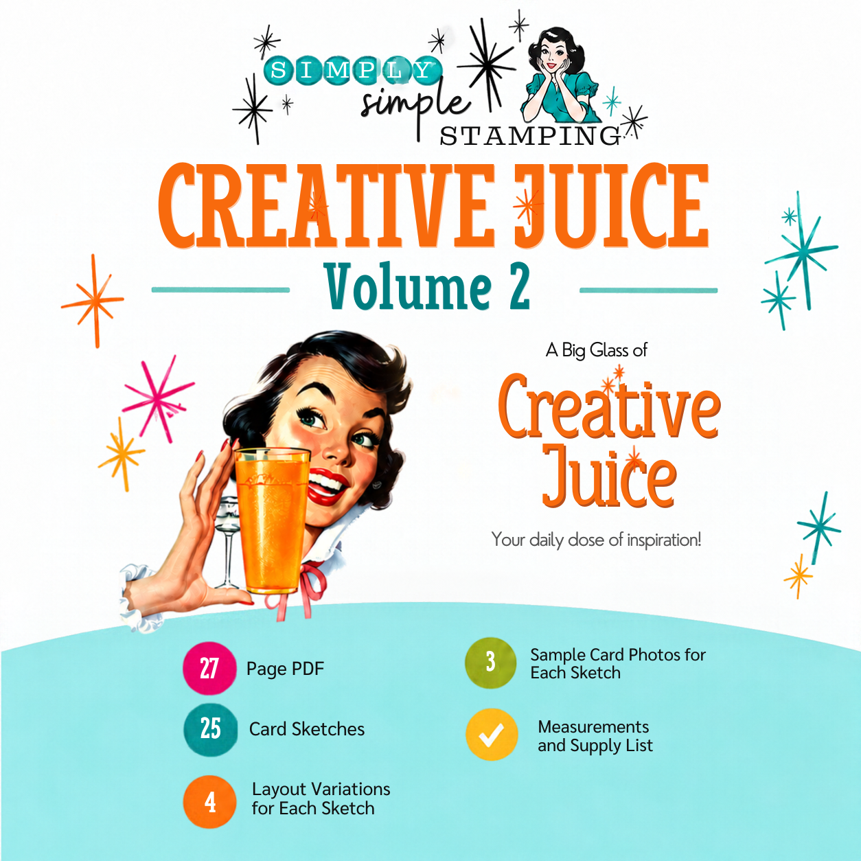Creative Juice Vol. 2: 25 Card Sketches & Layouts