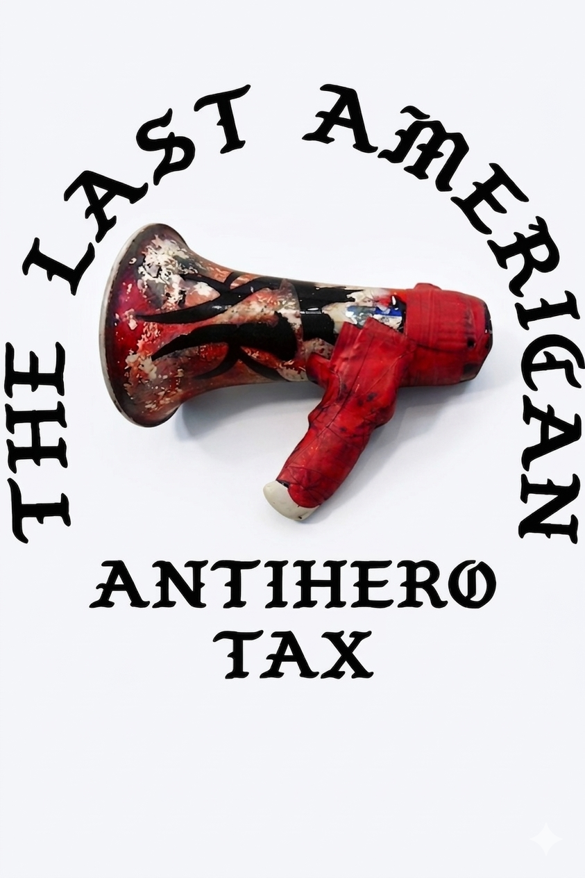A sign with a megaphone and the words "The IEAST Audience Antihero Tax" arranged around it.