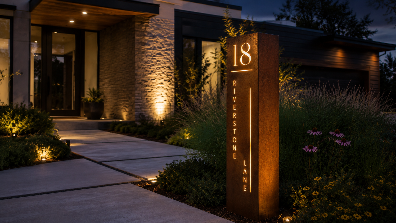 Illuminated Address Pillar