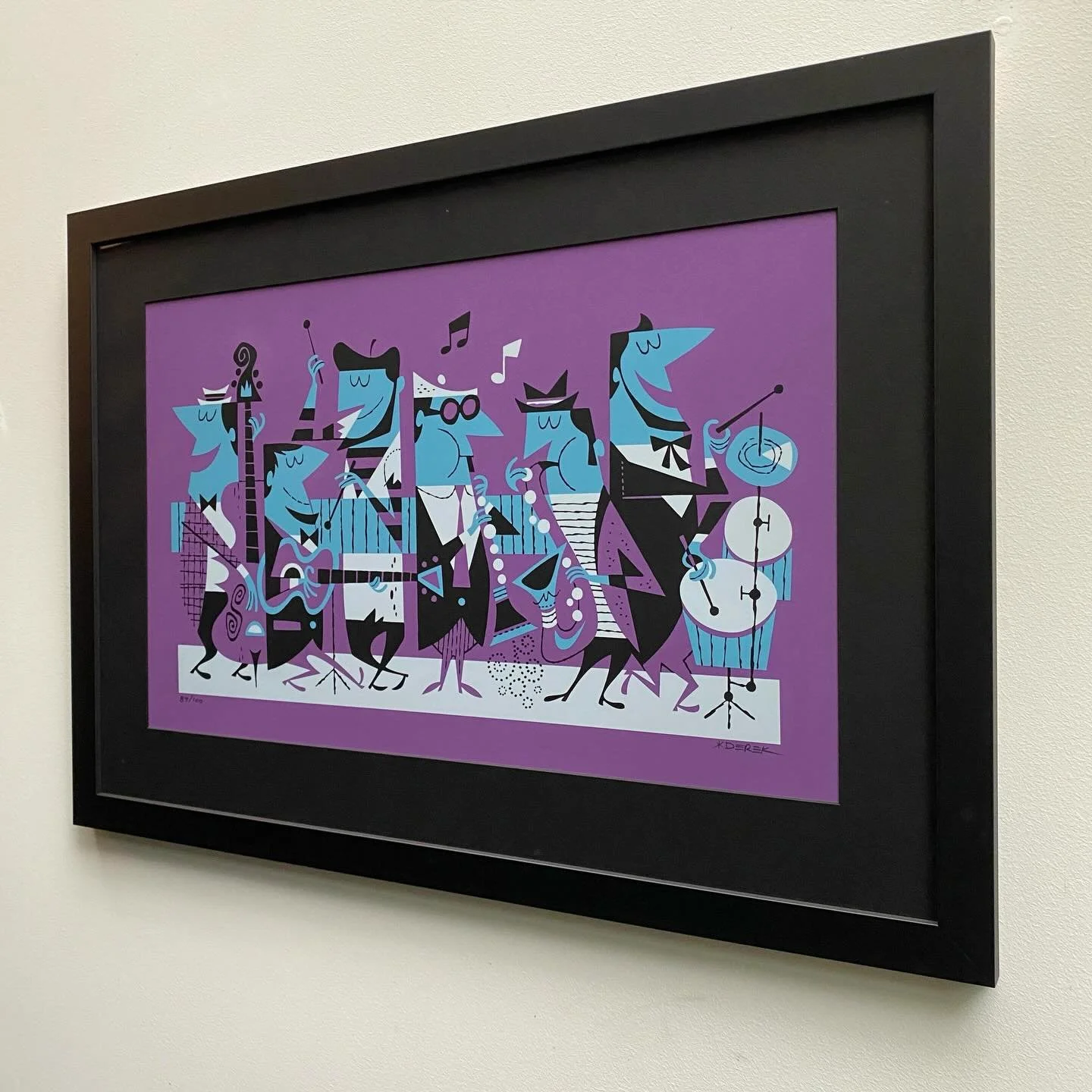 &ldquo;Mad Kats&rdquo; limited edition silkscreen print by Derek Yaniger. Just the one and available now at our webstore. Looking slick in black mat and frame supplied to us by Avon Framing Supplies. Will consider taking out of frame to send for inte
