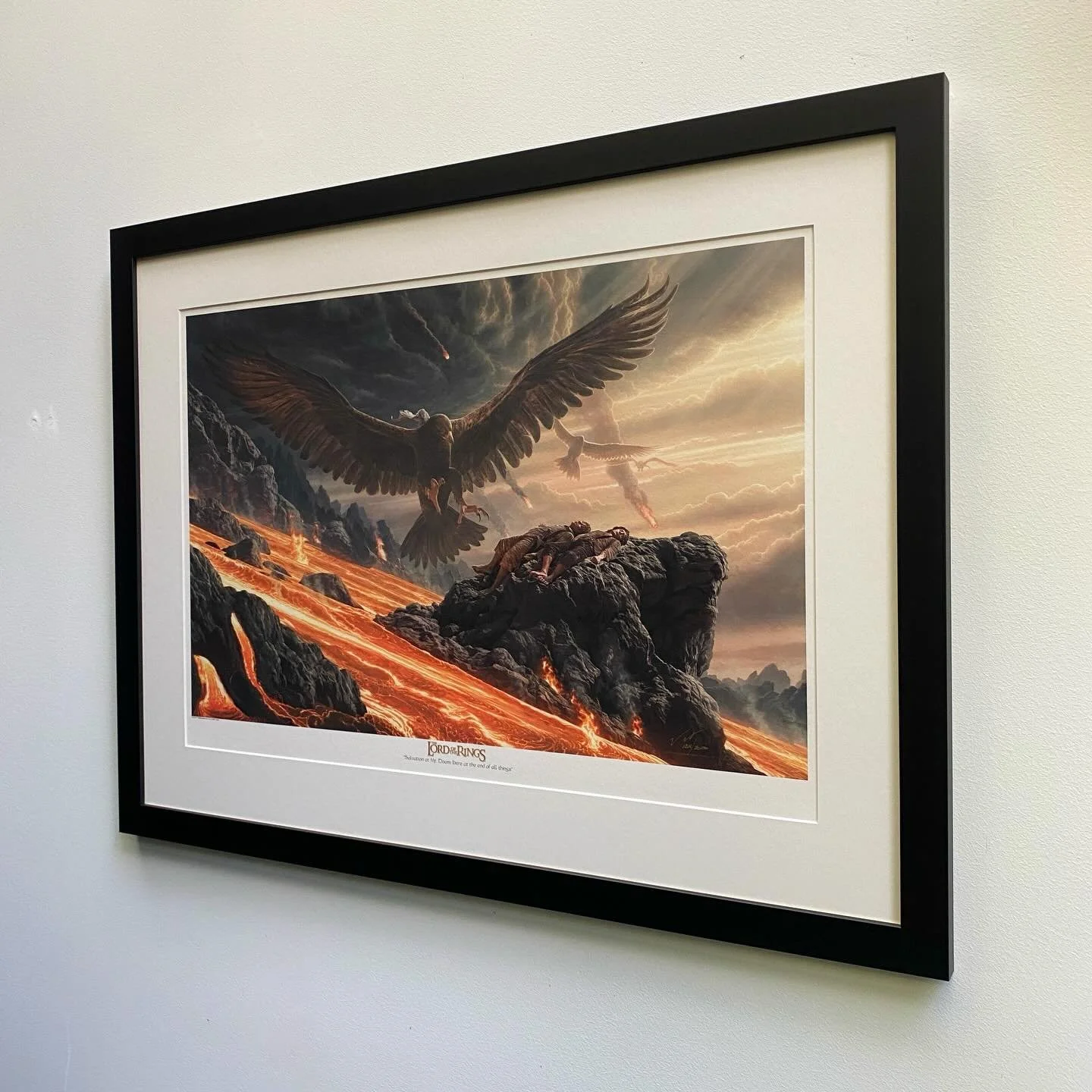 One we framed a while ago for the Weta Cave. &ldquo;Salvation at Mt. Doom here at the end of all things&rdquo;. Classic black frame look!

#lordoftherings
#avonframingsupplies
#wellingtonframers
#newzealandframers