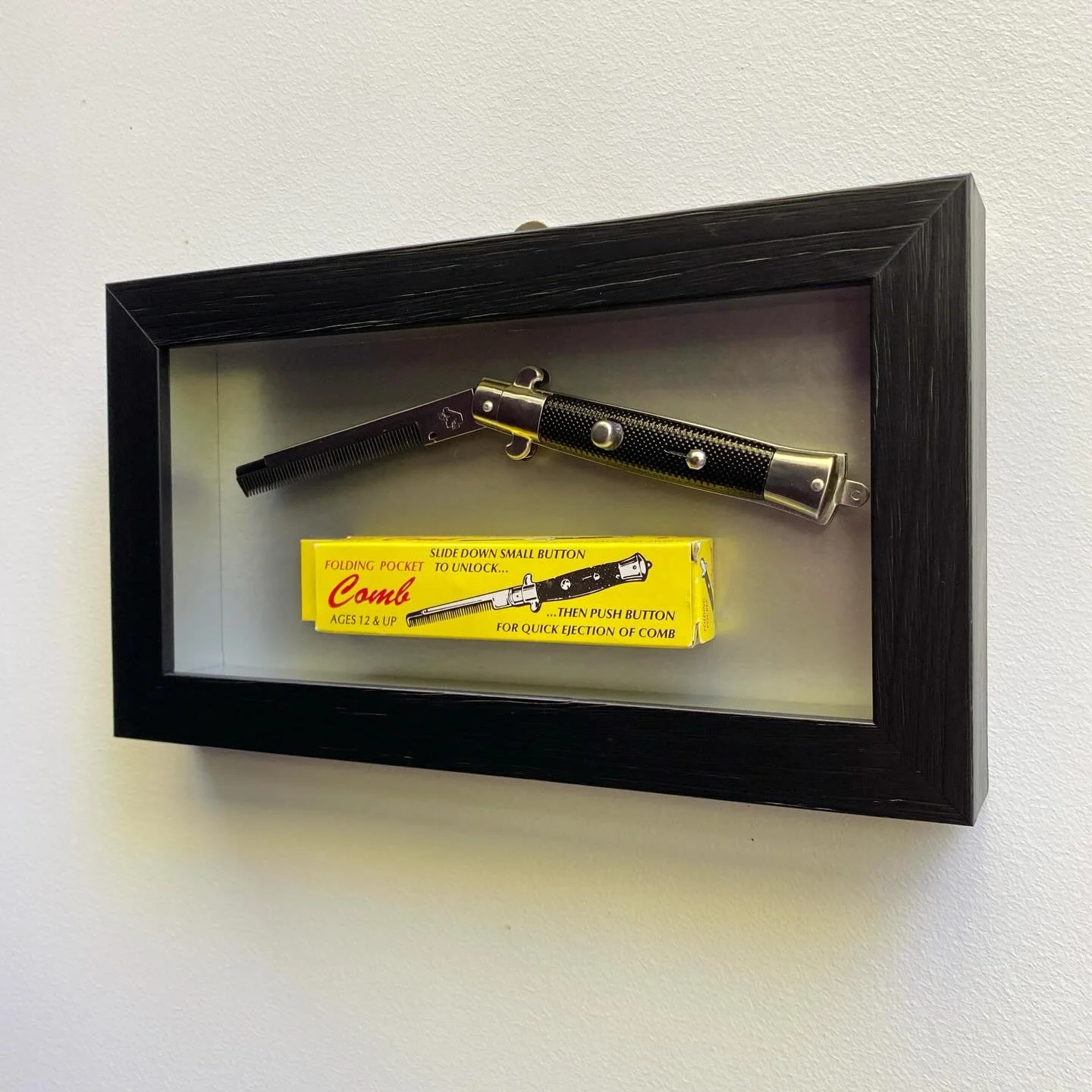 Incase of emergency - Break Glass!
Frame moulding by Crawford Picture Mouldings. 

#flickknife
#shadowboxframe 
#crawfordpicturemouldings
#wellingtonframers
#newzealandframers