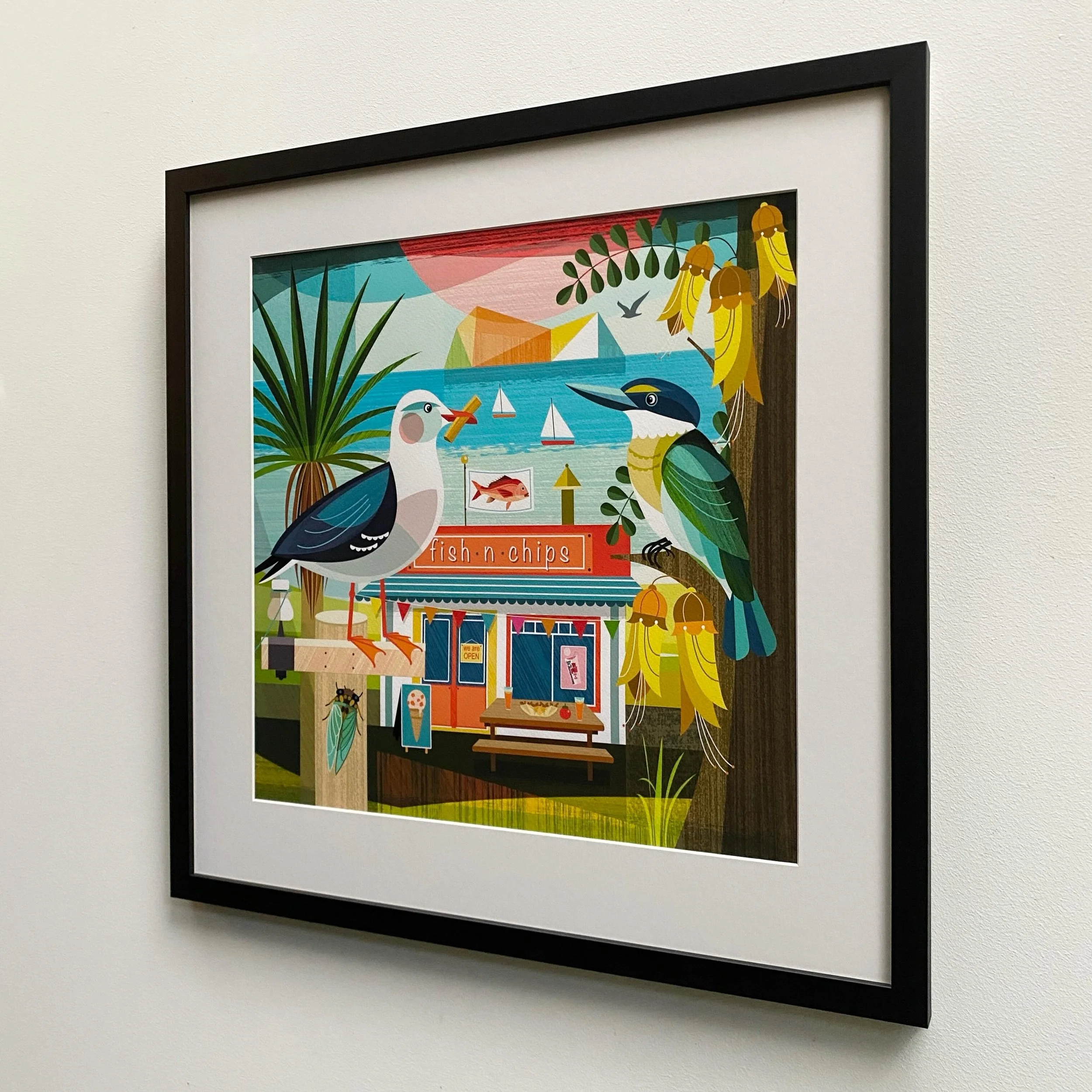 Avon Framing Supplies have just the right black frame for @ellen_giggenbach prints. A simple frame is perfect when the art speaks volumes. 

#ellengiggenbach 
#modernkiwiana 
#avonframingsupplies
#wellingtonframers
#newzealndframers