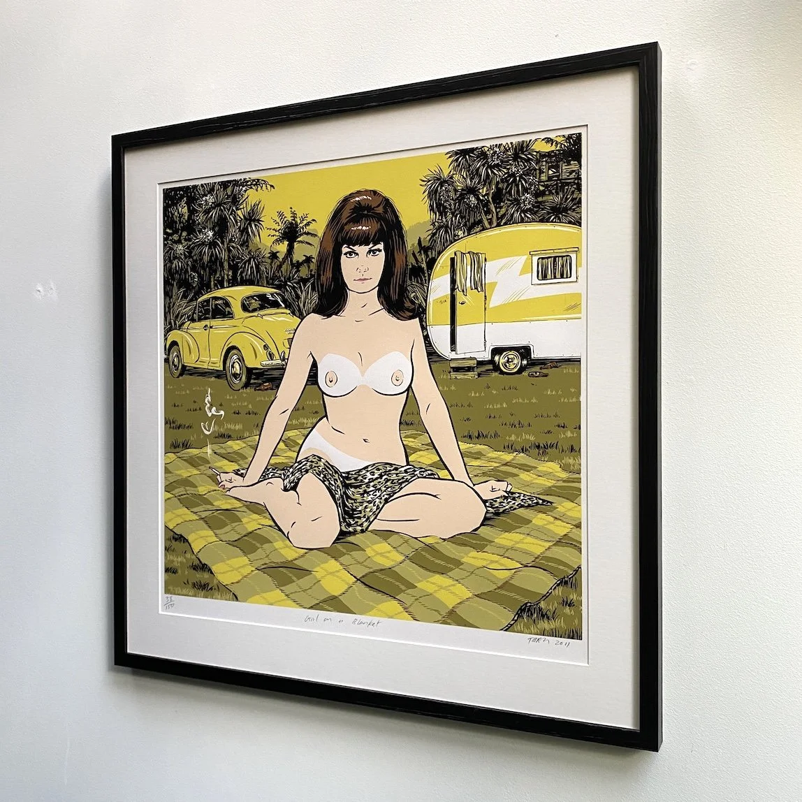 TONY RUSH: GIRL ON BLANKET FRAME
