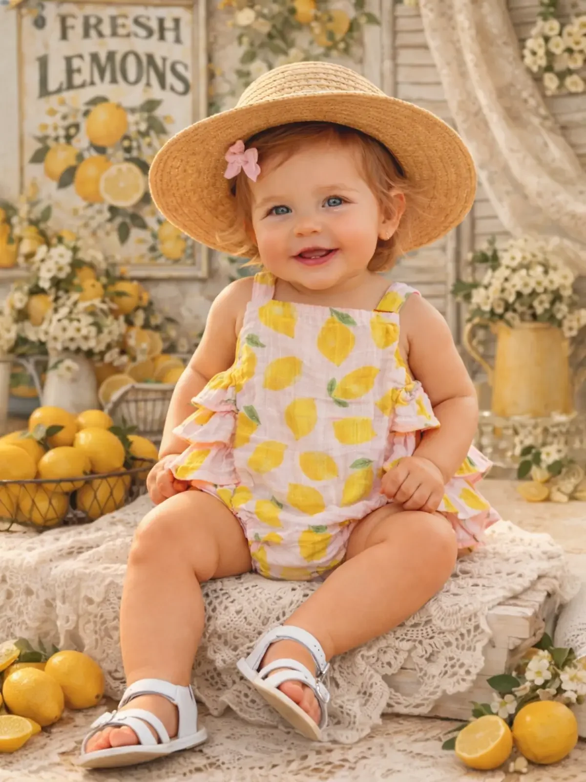 Lemon Delight Baby Romper