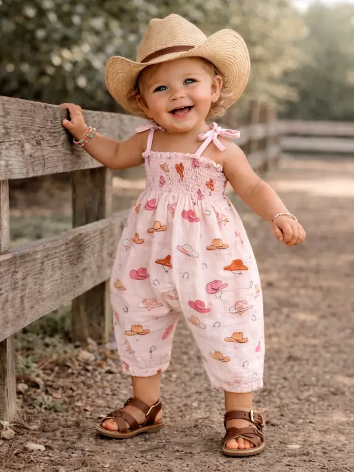 Cowboy-Cute Baby Romper