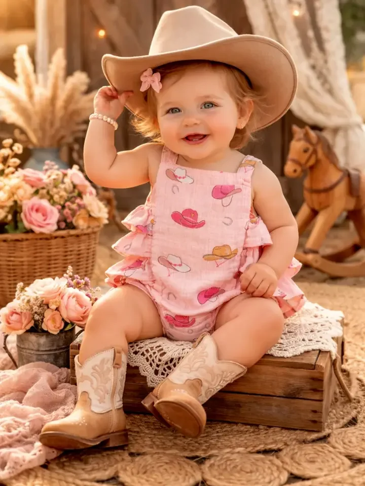 Cowboy Cutie Baby Romper Set