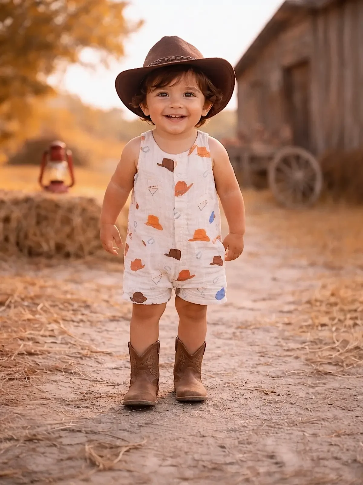 Little Cowboy Baby Romper