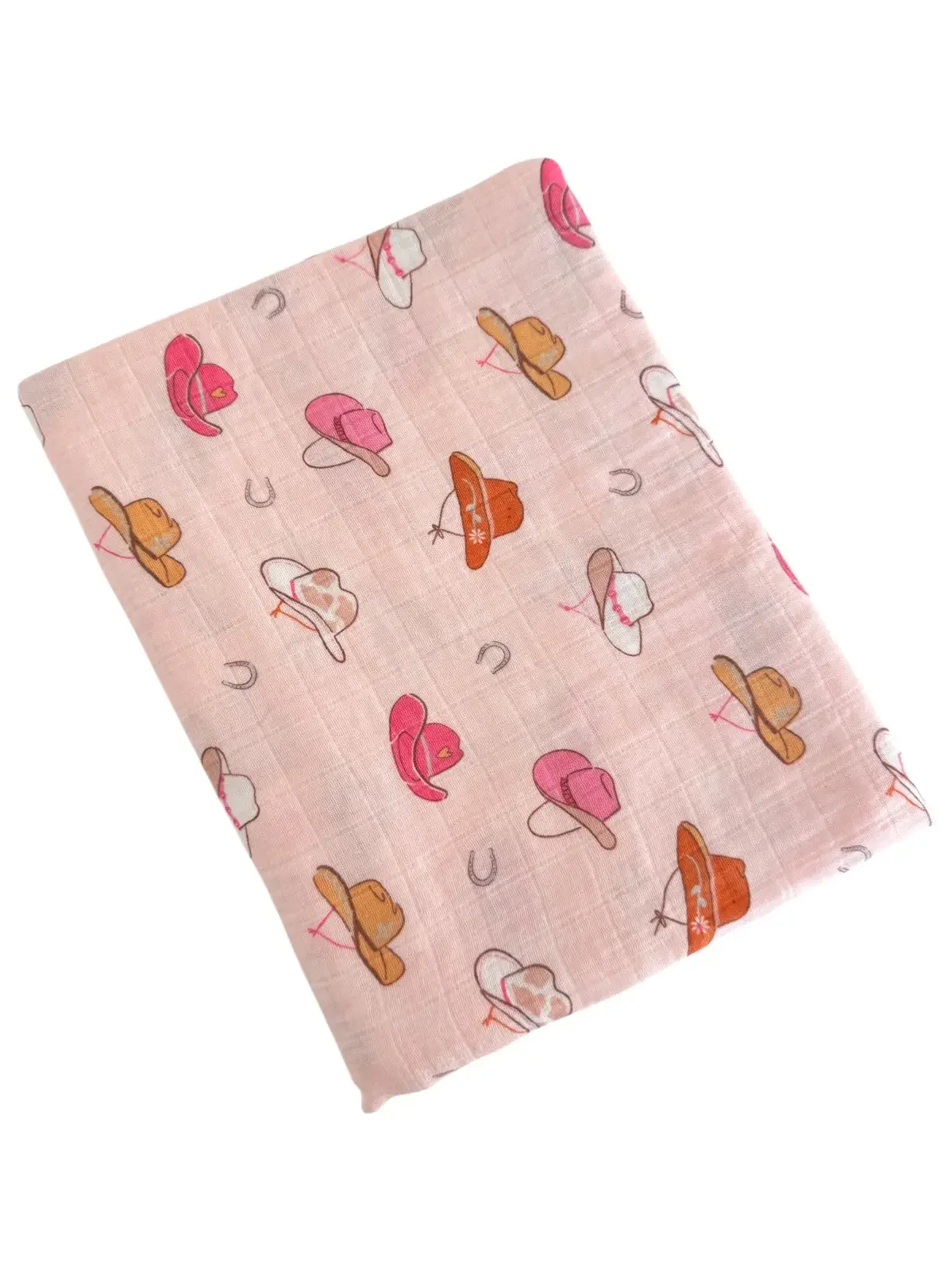 Cowboy Hat Print Muslin Swaddle Blanket