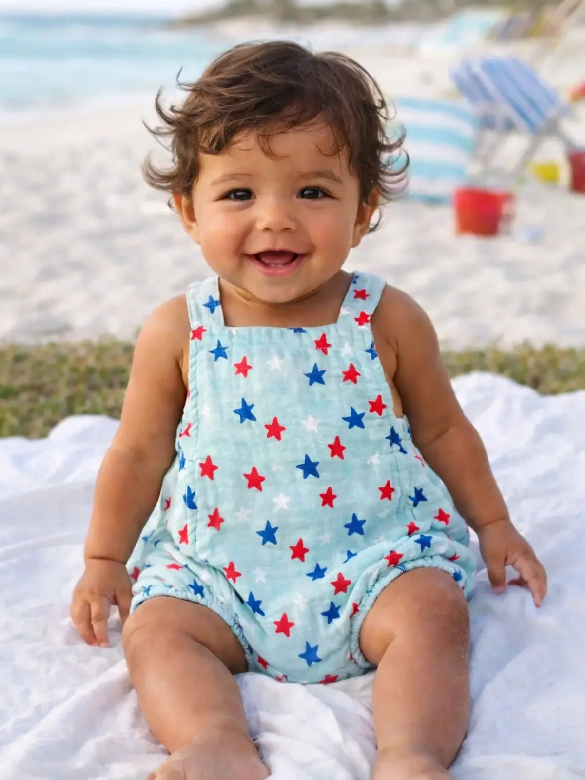 Patriotic Stars Baby Romper