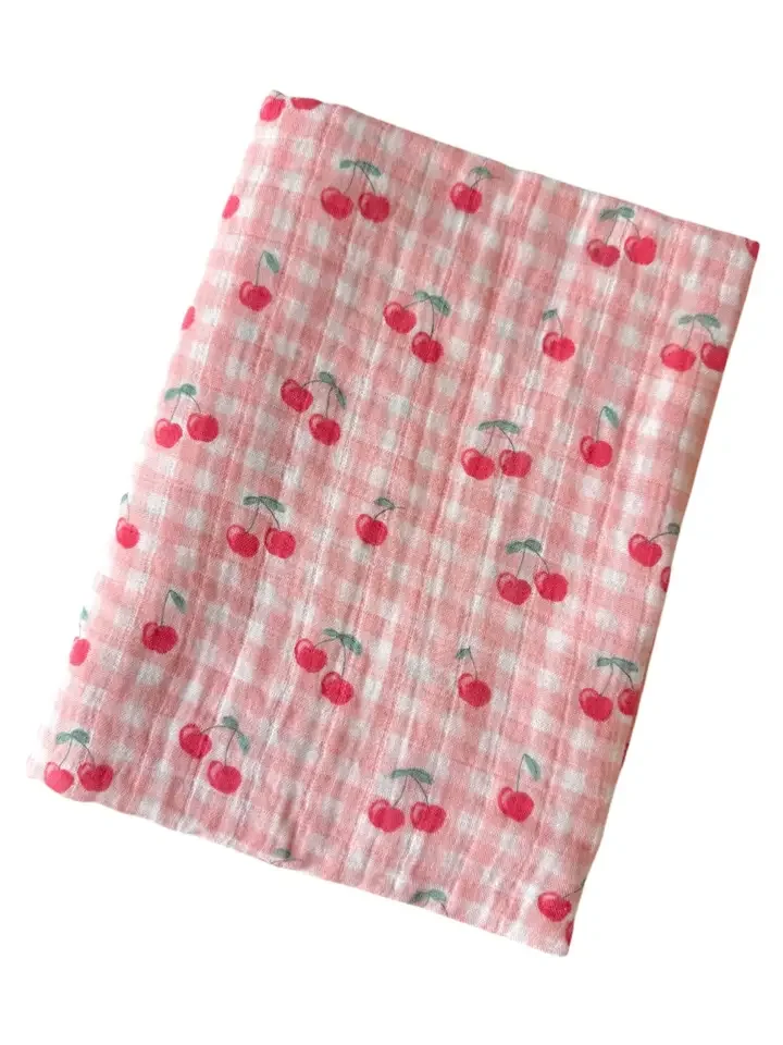 Cherry Bliss Muslin Swaddle Blanket