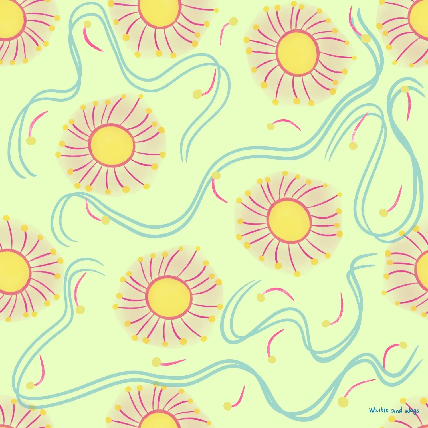 Gum flower & squiggle pattern WW260035