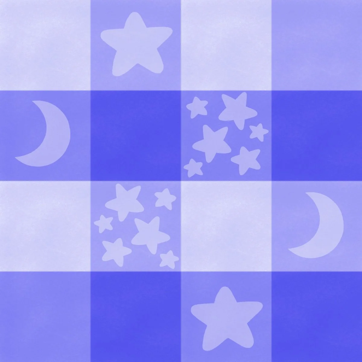 Gingham pattern blue with moons and stars SD WW260005