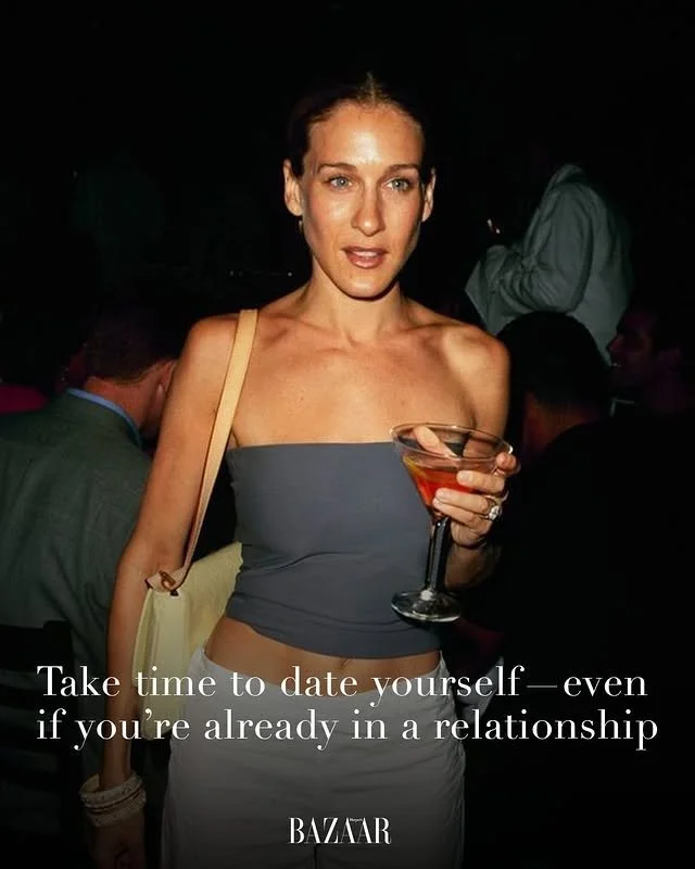 Self-care and dating oneself Harper's BAZAAR editorial. 