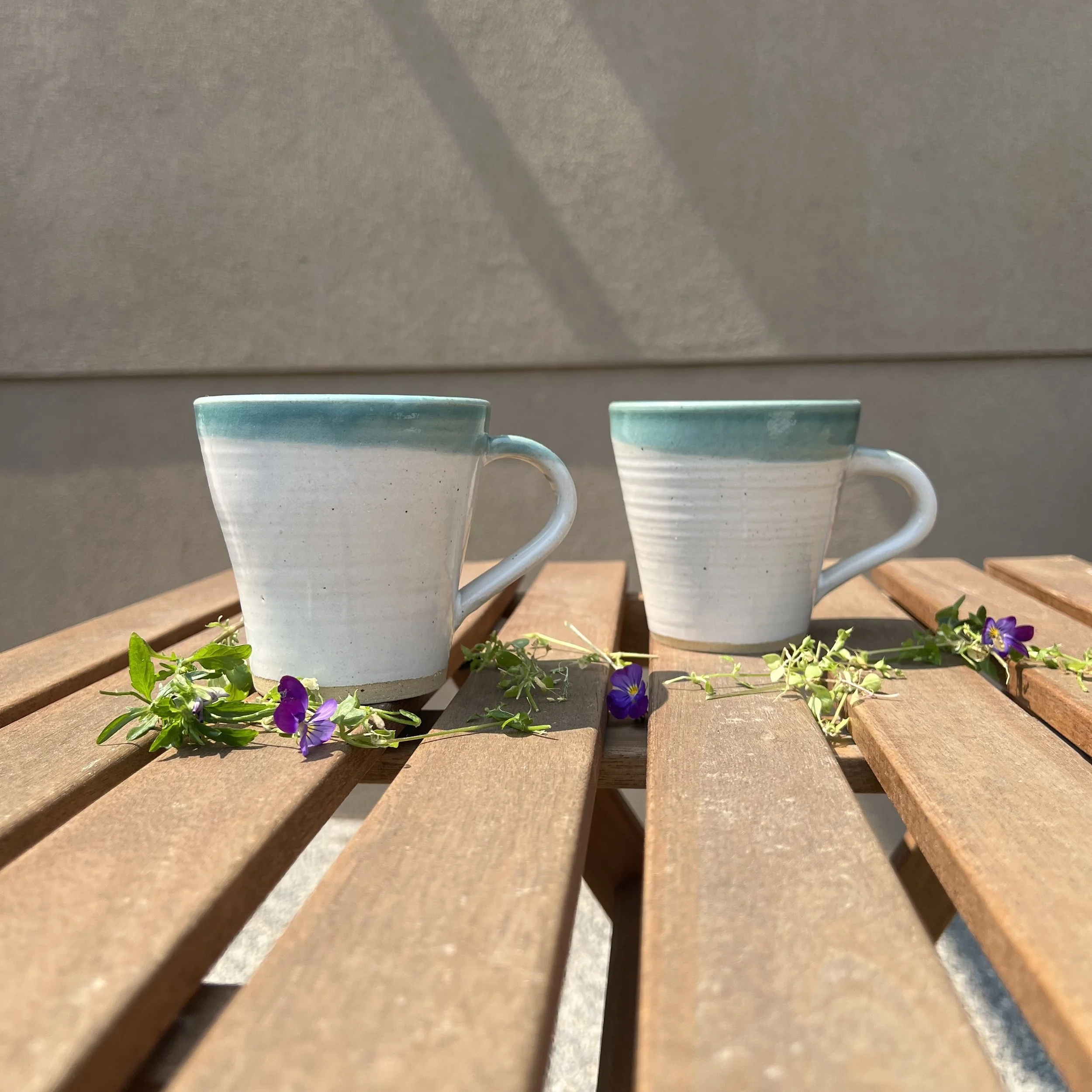 Ocean Teal Latte Mug Set