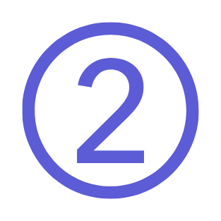Number 2 inside a blue circle
