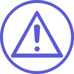 Warning icon with exclamation mark inside a triangle