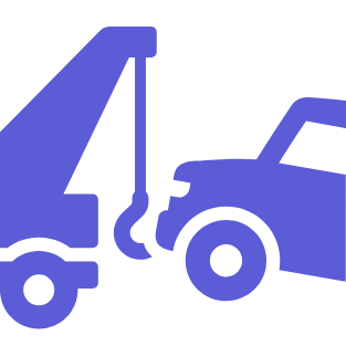 Icon of a tow truck lifting a vehicle