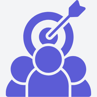 Icon of a person with an arrow hitting the bullseye in a target, symbolizing goal achievement or focus.