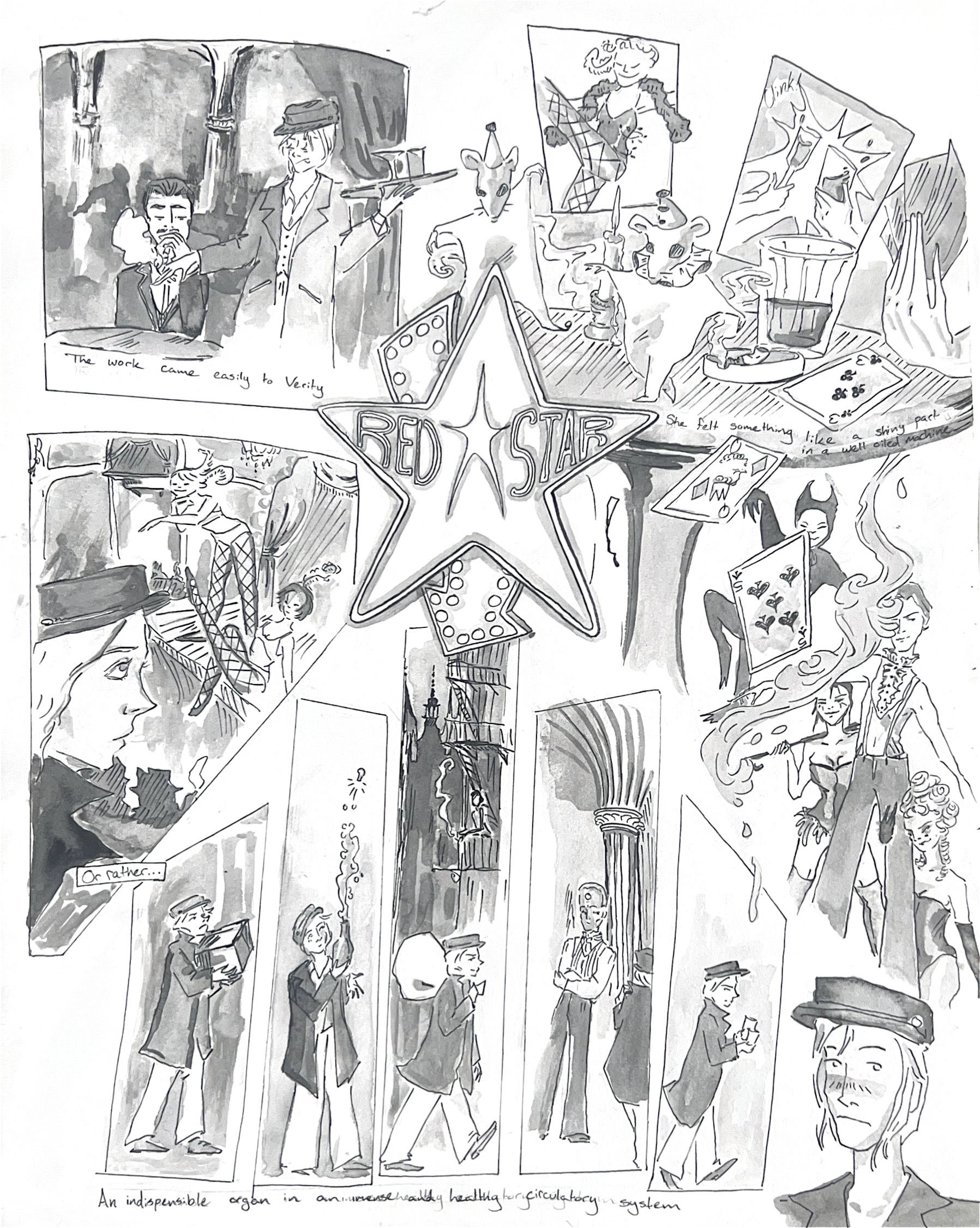 Celarium comic page Ink on paper 17 x 14", 2026