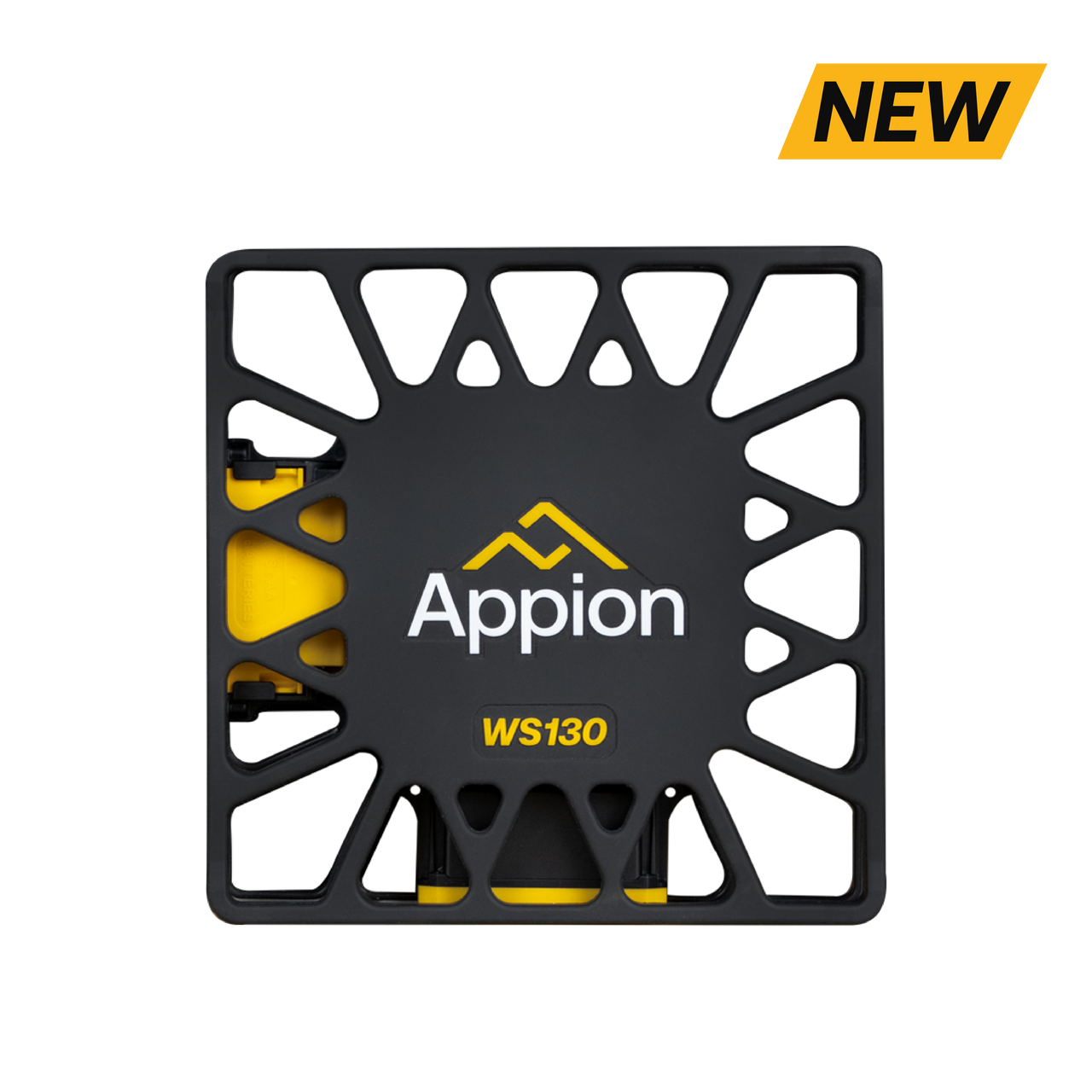 A black and yellow Appion WS130 wire stripper with a square frame and multiple cutout slots for stripping different wire sizes.