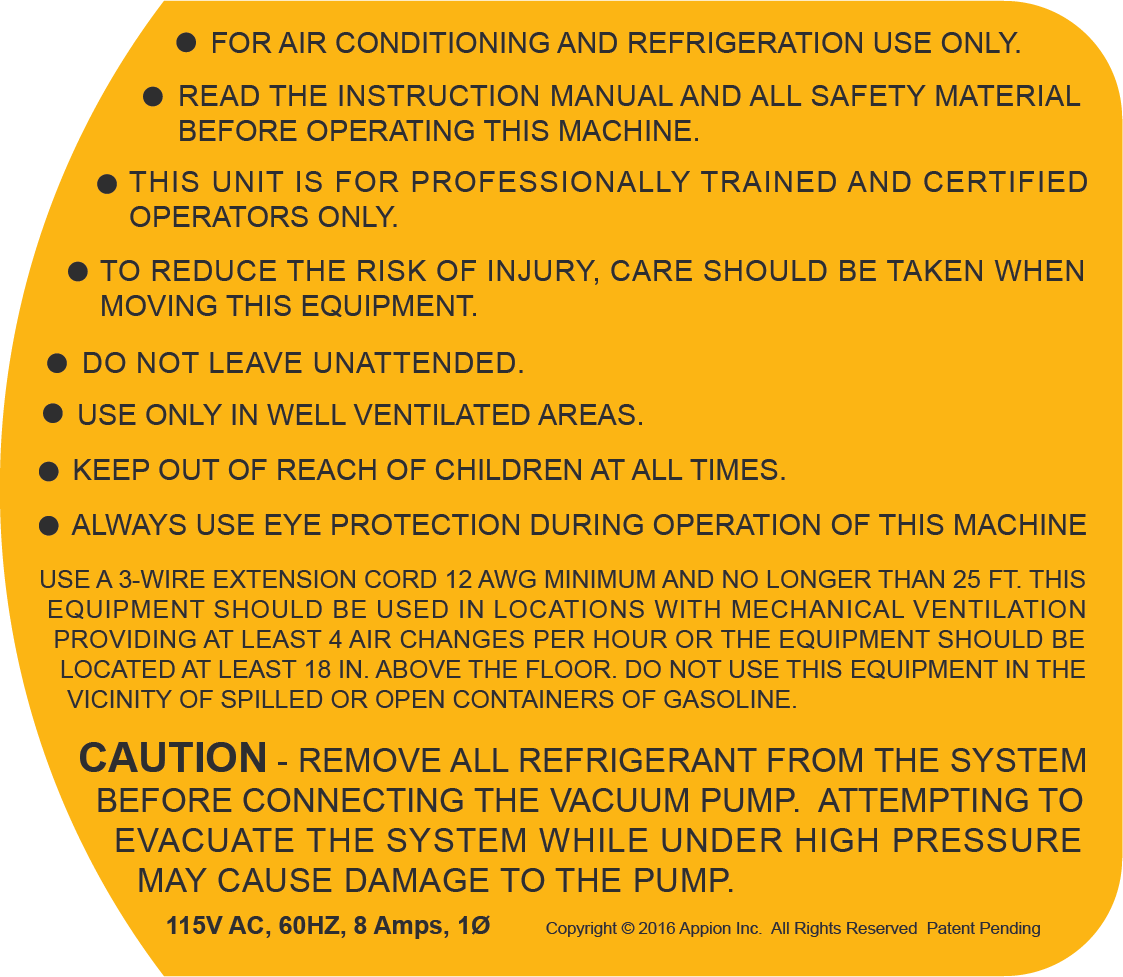 TEZ8 Warning Label