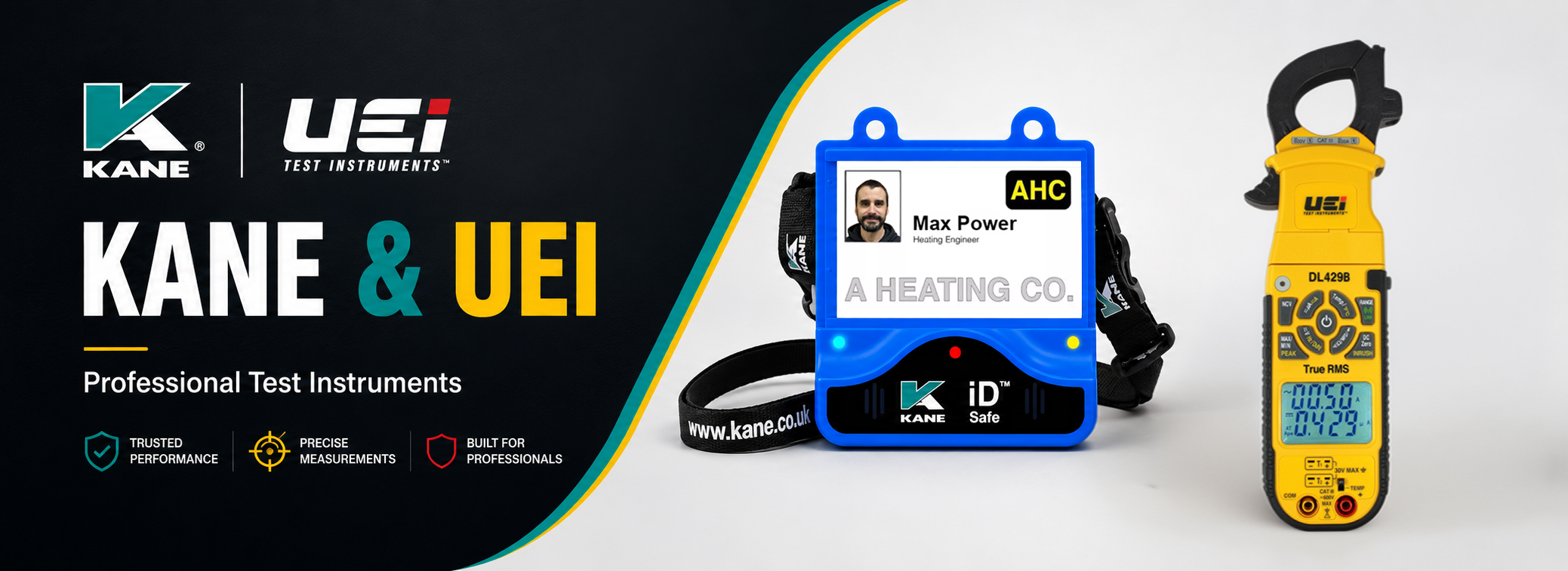 Kane and UEI professional test instruments banner