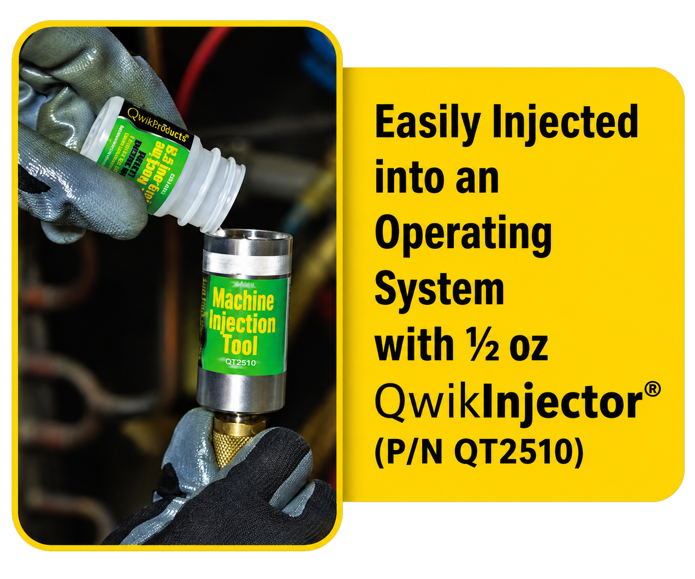 QT2510 QwikInjector liquid injector being filled for operating system injection