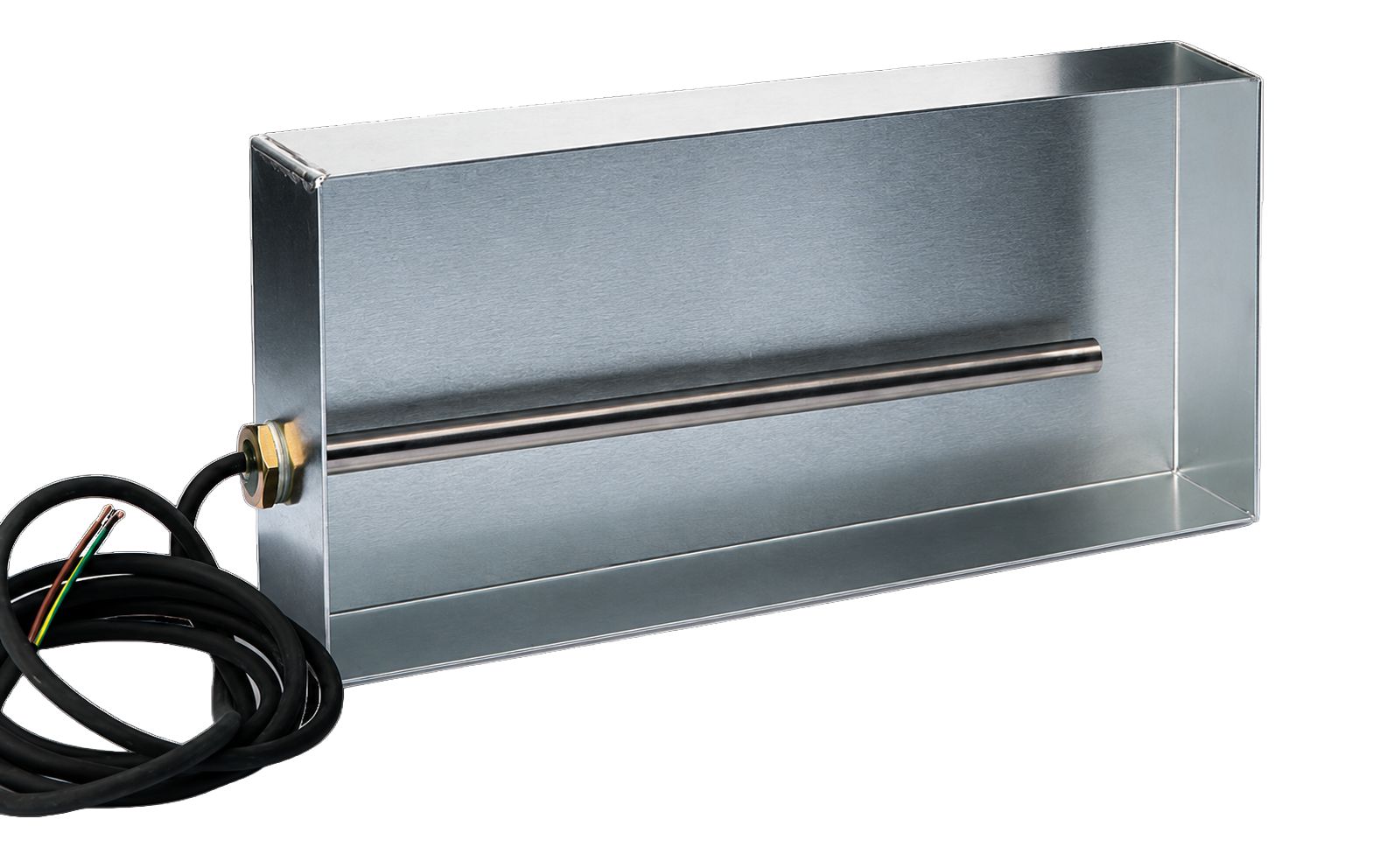 Calorflex evaporator pan heater installed through a condensate tray