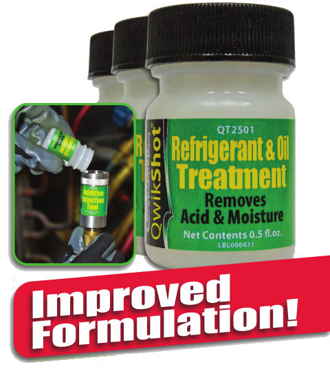 QT2501 QwikShot improved formulation refrigerant and oil treatment