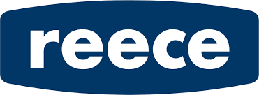 Reece logo with white text on a dark blue background